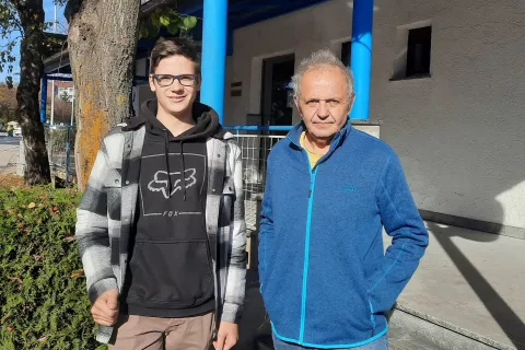 Inovatorja Luka Treven in Robert Bertoncelj / Foto: Klara Mrak