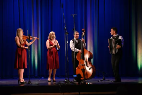 Odličen kvartet Šuštarji iz Ribnega. / Foto: Janez Erzen