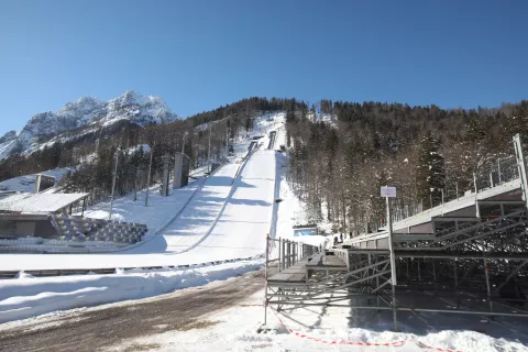 priprave skakalnice proge tek na smučeh Planica pred SP svetovno prvenstvo / Foto: Gorazd Kavčič