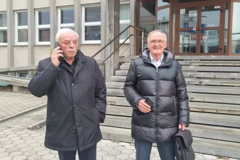 Franc Čebulj župan Cerklje Ciril Kozjek župan Šenčur / Foto: Simon Šubic