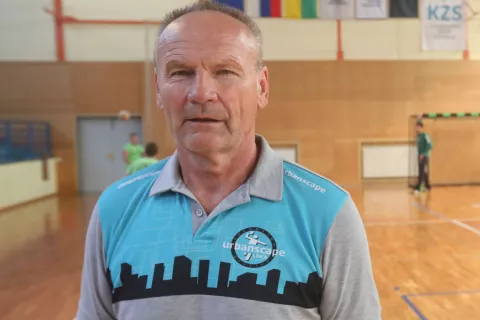 priprave nova sezona 2024-25 rokomet RK Urbanscape &Scaron;kofja Loka trener Ivan Vajdl trening dvorana Poden / Foto: Gorazd Kavčič