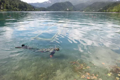 čistilna akcija potapljači Bled blejsko jezero grajsko kopali&scaron;če smeti potop potaplanje / Foto: Gorazd Kavčič