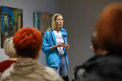 dipl dietet Ma&scaron;a Savodnik predavanje Črevesni mikrobiom tihi upravljalec tvojega zdravja / Foto: Tina Dokl