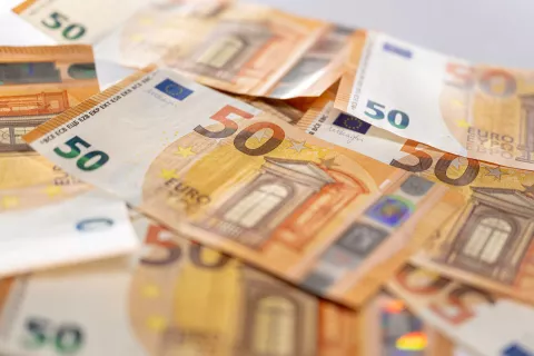 Simbolična fotografija ekonomija, finance, evro, denar. / Foto: Nik Bertoncelj