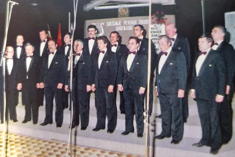 Srečanje gorenjskih pevskih zborov z umetniškim vodjem prof. Janezom Boletom, 1982 / Foto: Arhiv Avtorice