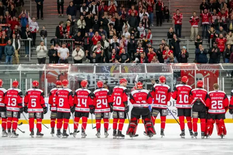 Hokejska tekma liga AHL četra tekma finale med HDD SIJ Acroni Jesenice in EKZ EK Die Zeller Eisbären / Foto: Nik Bertoncelj