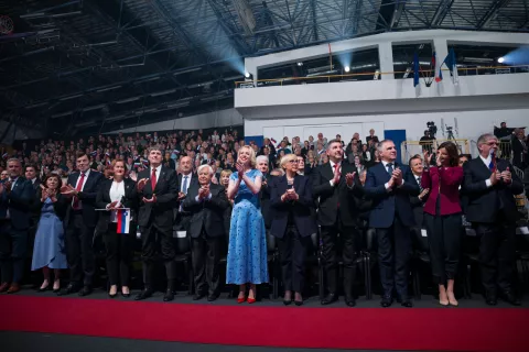 Državna proslava pred dnevom boja proti okupatorju v Tržiču / Foto: Primož Pičulin