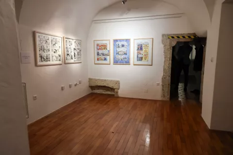 srečanje s Pre&scaron;ernovimi nagrajenci 2025 ogled razstave Ciril Horjak in Portreti Pre&scaron;ernovih nagrajencev Tone Stojko v galerija Pre&scaron;ernovih nagrajencev / Foto: Tina Dokl