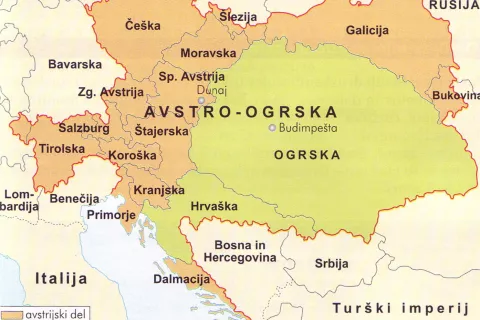 Zemljevid Avstro-Ogrske / Foto: Https://avstro-ogrska.blogspot.com/