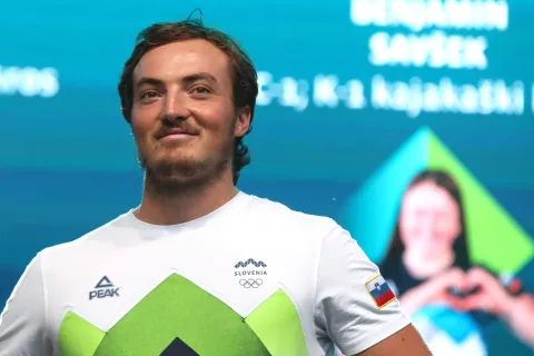 sprejem olimpijci športniki OI Olimpijske igre Pariz 2024 kongresni trg Ljubljana / Foto: Gorazd Kavčič