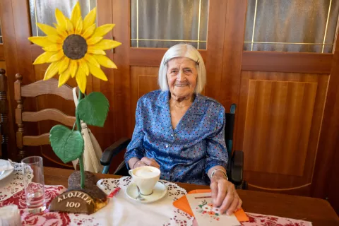 Alojzija Planinšek, praznovanje 100 rojstnega dneva / Foto: Primož Pičulin