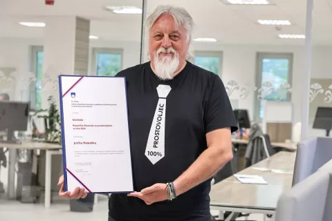 Jurček Nowakk prejemnik nagrade Republike Slovenije za prostovoljstvo za leto 2024 / Foto: Tina Dokl