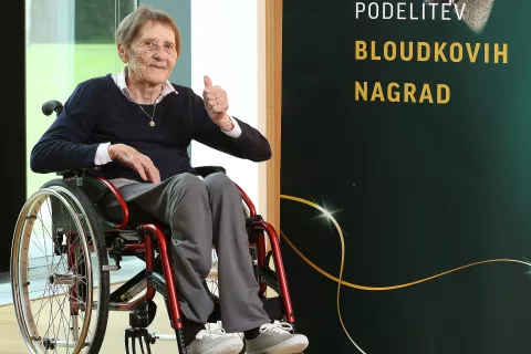 Pavla Sitar (Bencek) junija letos na podelitvi Bloudkovih nagrad / Foto:  