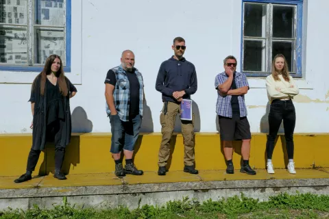 Del ekipe Kamfesta: Anja Urankar, Gorazd ZAvršnik, Matic Maček, Rok Kosec, Eva Klobčar / Foto: Alenka Brun