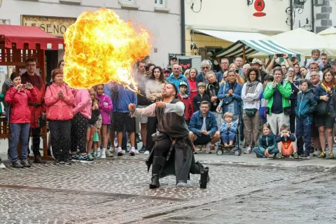 Spektakularni ognjeni nastop KD Igralska skupina Gašperja Lambergarja / Foto: Tina Dokl