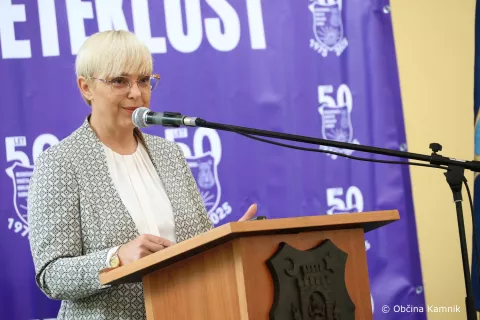 Tudi predsednica republike dr. Nataša Pirc Musar je društvu čestitala za častitljivo obletnico. / Foto: Občina Kamnik