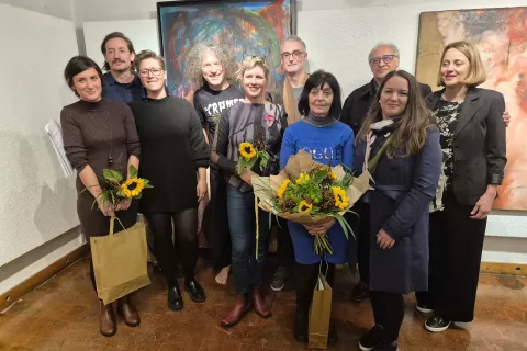 Skupinska slika z nagrajenci na letošnjem festivalu / Foto: Igor Kavčič