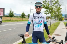 novinarska konferenca ob pridobitvi naziva Kolesarsko mesto na fotografiji kolesar in ambasador L'Etape Slovenia Matej Mohorič / Foto: Tina Dokl