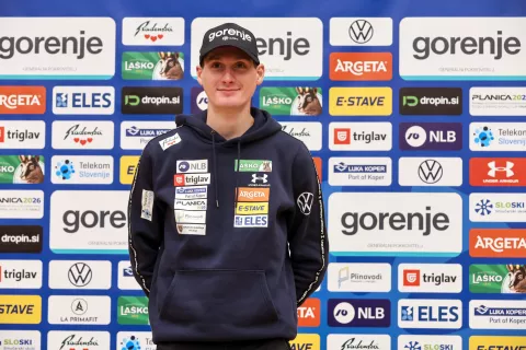 SZS Smučarska zveza Slovenije predstavitev reprezentanc reprezentanca pred sezono tekem FIS in IBU svetovnega pokala sezona 2025/2026 na fotografiji skoki mo&scaron;ki Domen Prevc / Foto: Tina Dokl