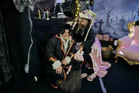 Pajek Smajek in grajska slavljenka Priletičnica / Foto: Alenka Brun