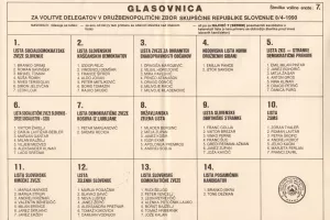 Glasovnica za volitve delegatov v družbenopolitični zbor republi&scaron;ke skup&scaron;čine. Že samo na tej je bilo 81 kandidatov. / Foto: Arhiv Avtorja