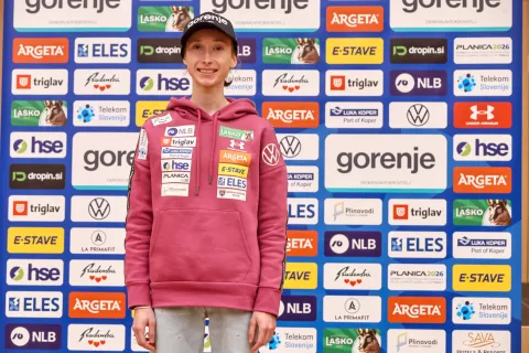 SZS Smučarska zveza Slovenije predstavitev reprezentanc reprezentanca pred sezono tekem FIS in IBU svetovnega pokala sezona 2025/2026 na fotografiji skoki ženske Nika Prevc / Foto: Tina Dokl