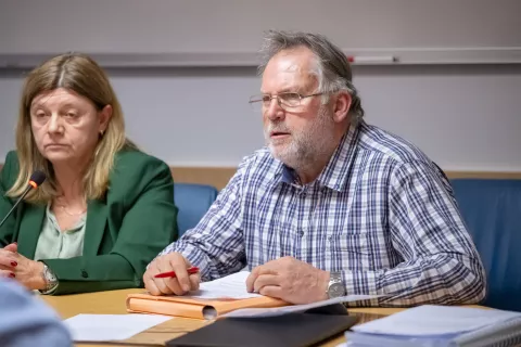 23. seja občinskega sveta občina JeseniceMandatno obdobje 2022 - 2026Na fotografiji Bruno Kallčič predstavnik civilne iniciative / Foto: Nik Bertoncelj