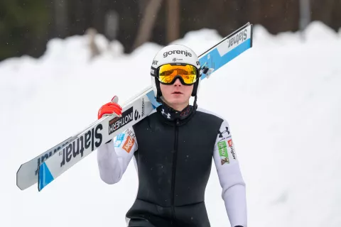 Smučarski skoki trening slovenska ženska in mo&scaron;ka reprezentanca Planica december 2025Na fotografiji Domen Prevc smučarski skakalec in svetovni rekorder / Foto: Nik Bertoncelj