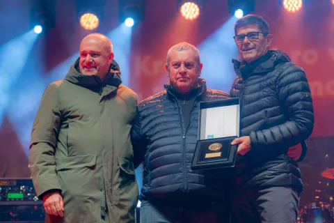 Sprejem kranjskih &scaron;portnikov 2025, nagrada za življensko delo Matjaž Zevnik / Foto: Primož Pičulin