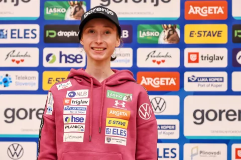 SZS Smučarska zveza Slovenije predstavitev reprezentanc reprezentanca pred sezono tekem FIS in IBU svetovnega pokala sezona 2025/2026 na fotografiji skoki ženske Nika Prevc / Foto: Tina Dokl