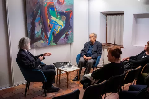 pogovorni večer Andrej Jemec in dr. Milček Komelj v Čopova rojstna hi&scaron;a Žirovnica / Foto: Nik Bertoncelj