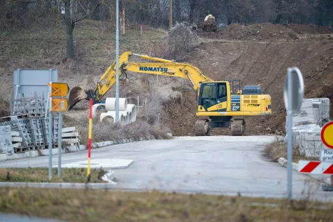 Gradnja ceste Vrba Breznica kroži&scaron;če Vrba22. januar 2026 / Foto: Nik Bertoncelj
