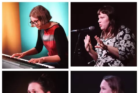 Pripovedovalke na pripovedovalskem večeru / Foto: Fragmenti