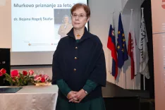 Slovesna podelitev Murkova odličja 2025 na fotografiji Bojana Rogelj &Scaron;kafar Murkovo priznanje / Foto: Tina Dokl