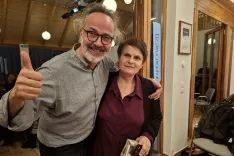 Sestra in brat Sabina Zwitter &ndash; Grilc in Martin Zwitter sta avtorja filma Buog nan dajt en dobr čas. / Foto: Jože Ko&scaron;njek