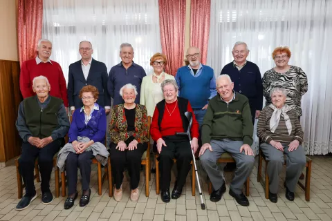 jubilanti pri županu Ivan Meglič / Foto: Tina Dokl