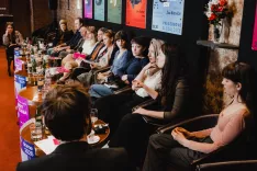 Ustvarjalna ekipa uprizoritve Tekst telesa, v režiji Tja&scaron;e Črnigoj / Foto: Ma&scaron;a Pirc