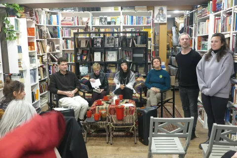 Pogovorno dopoldne v bukvarni fragmenti / Foto: Igor Kavčič