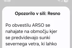 opozorilo veter / Foto: Posnetek Zaslona