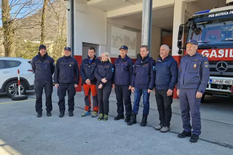 Po terenskem ogledu prizadetih območij na Gorenjskem in skupni izjavi pred &scaron;tabom občinske CZ Tržič / Foto: Suzana P. Kovačič