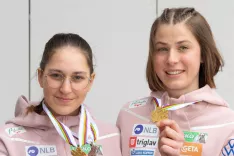 Slovesni sprejem cerkljanskih &scaron;portnic, Tie Malovrh in Teje Pavec. Cerklje, 26. 3. 2026 / Foto: Matic Zorman