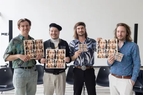 Prismojeni profesorji bluesa na predstavitvi novega albuma, s katerim se vračajo h koreninam bluesa. / Foto: Matic Zorman