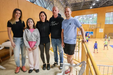dobrodelna prireditev za Lano Tržič Maja Tekavec, Rosana, Lana in Ludvik Meglič, Jaka Jankovec / Foto: Tina Dokl