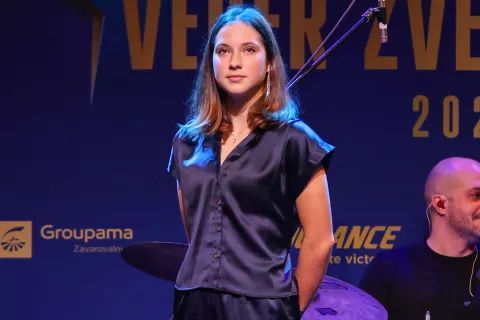 večer zvezd 2025 Kolesarska zveza podelitev priznanj najbolj&scaron;im slovenskim kolesarjem Najbolj&scaron;a mlada gorska kolesarka Maru&scaron;a Tereza &Scaron;erkezi / Foto: Tina Dokl