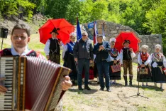Slavnostni zaključek gradbenih del za za&scaron;čito naselja Koro&scaron;ka Bela pred plazenjemJesenice, Koro&scaron;ka Bela, 13. maj 2026Na fotografiji Jože Novak minister za naravne vire in prostor Peter Bohinec župan Občina Jesenice / Foto: Nik Bertoncelj