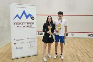 Pika Rupar in Luka Kustec sta državna članska prvaka v skvo&scaron;u. / Foto: Squash zveza Slovenije