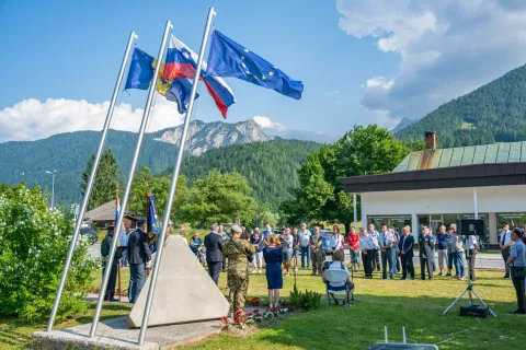 Spominska slovesnost ob dnevu državnosti Rateče Kranjska Goraslavnostni govorec Bo&scaron;tjan Poklukar minister za notranje zadeve RS / Foto: Nik Bertoncelj
