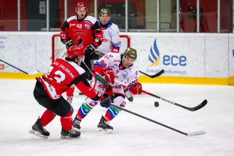 Hokejska tekma HDD Jesenice - HC GherdeinaJesenice 21.2.2026 / Foto: Nik Bertoncelj