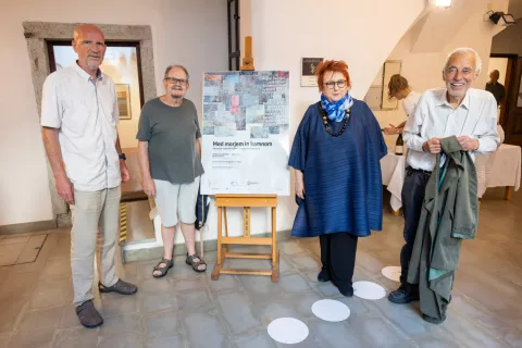 Odprtje razstave Med morjem in kamnom v Galeriji Pre&scaron;ernovih nagrajencev Kranj / Foto: Primož Pičulin