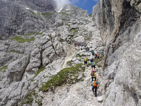 Strm vzpon do &Scaron;krbine Zadnje &scaron;pranje oz. do Mojzesa. / Foto: Jelena Justin